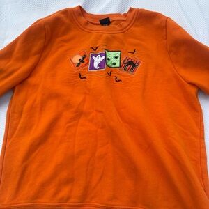 Vibrant Orange Kids Halloween Sweatshirt